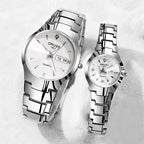 Couple Watches A pair of all-in-one personality durable men's watch Exquisite compact dual calendar Commuter women's watch