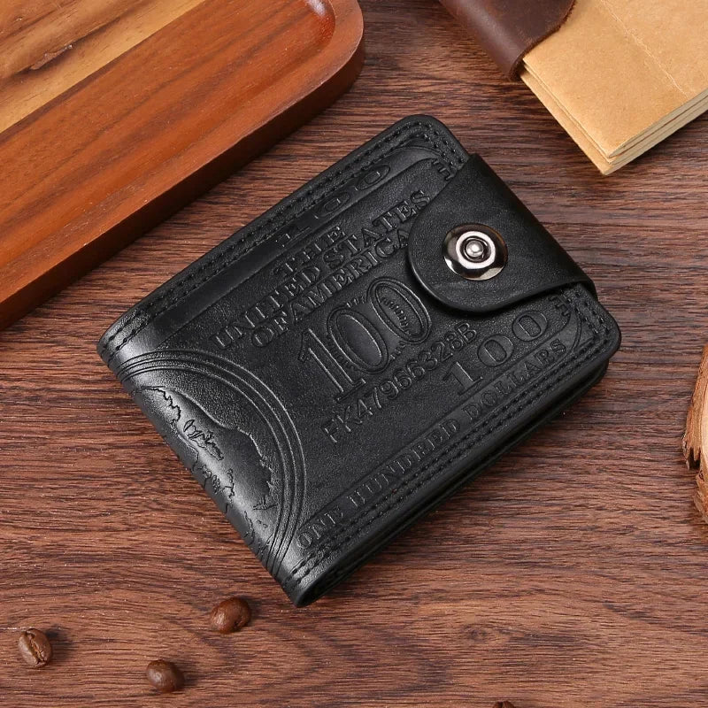 Men's Wallets  Dollar PatternWallet Male Leather Walet Photo Card HolderFashion Large Capacity Wallet Purse Bag