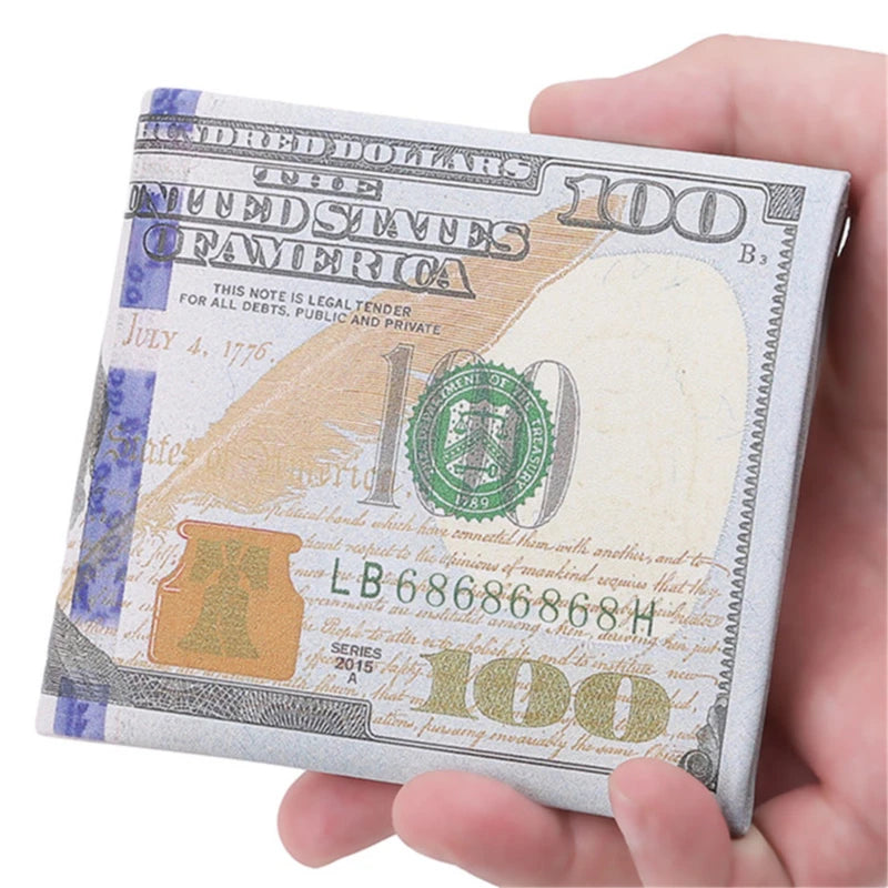 Men Money Canvas Wallets Credit ID Card Holder Bags Purses Currency Notes Pattern Insert Picture Cash Coin Dollars Euro Wallet