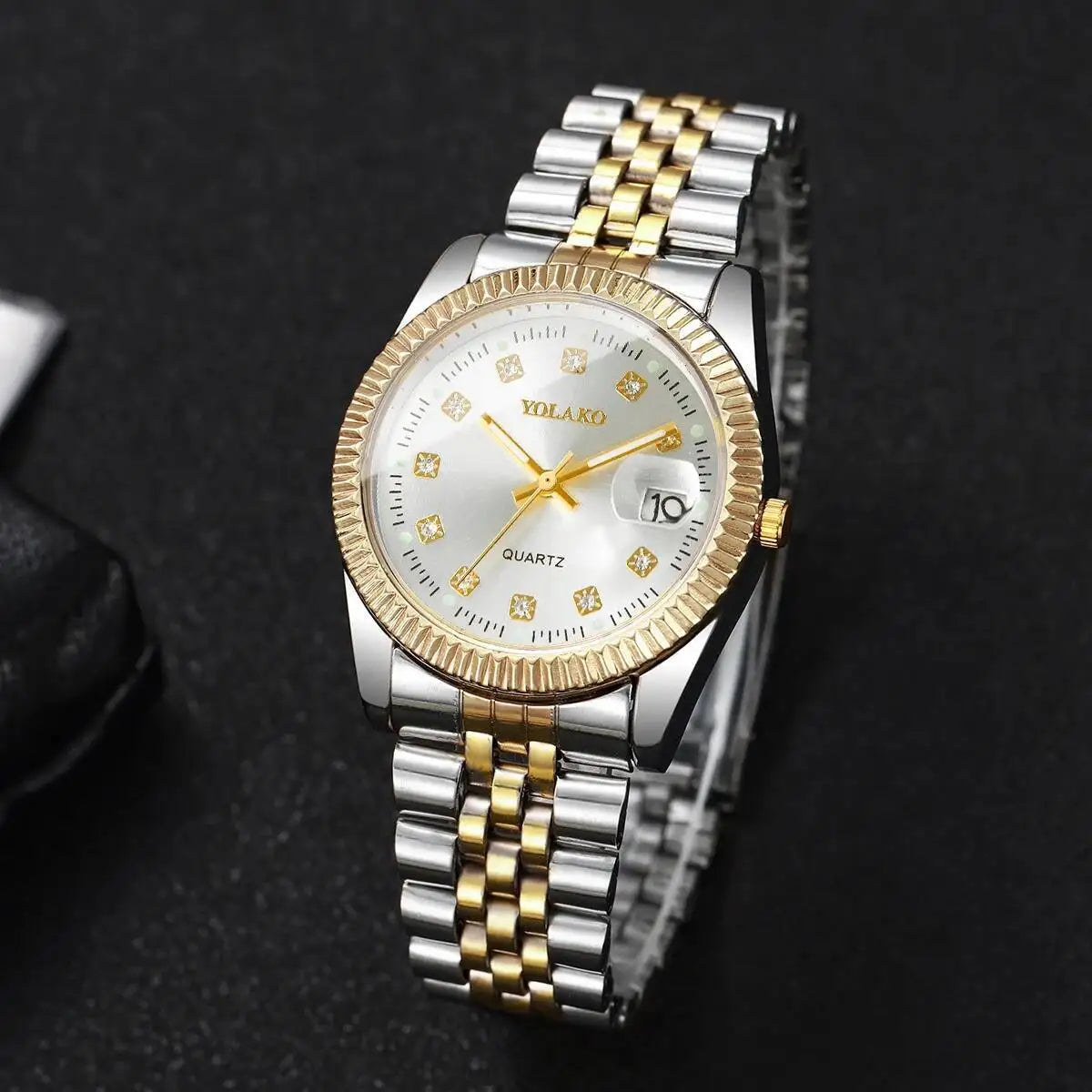 2PCS/Set Couple Watches Luxury Men Business Watch Women Calendar Quartz Wristwatch Reloj Hombre Mujer（Without Box）