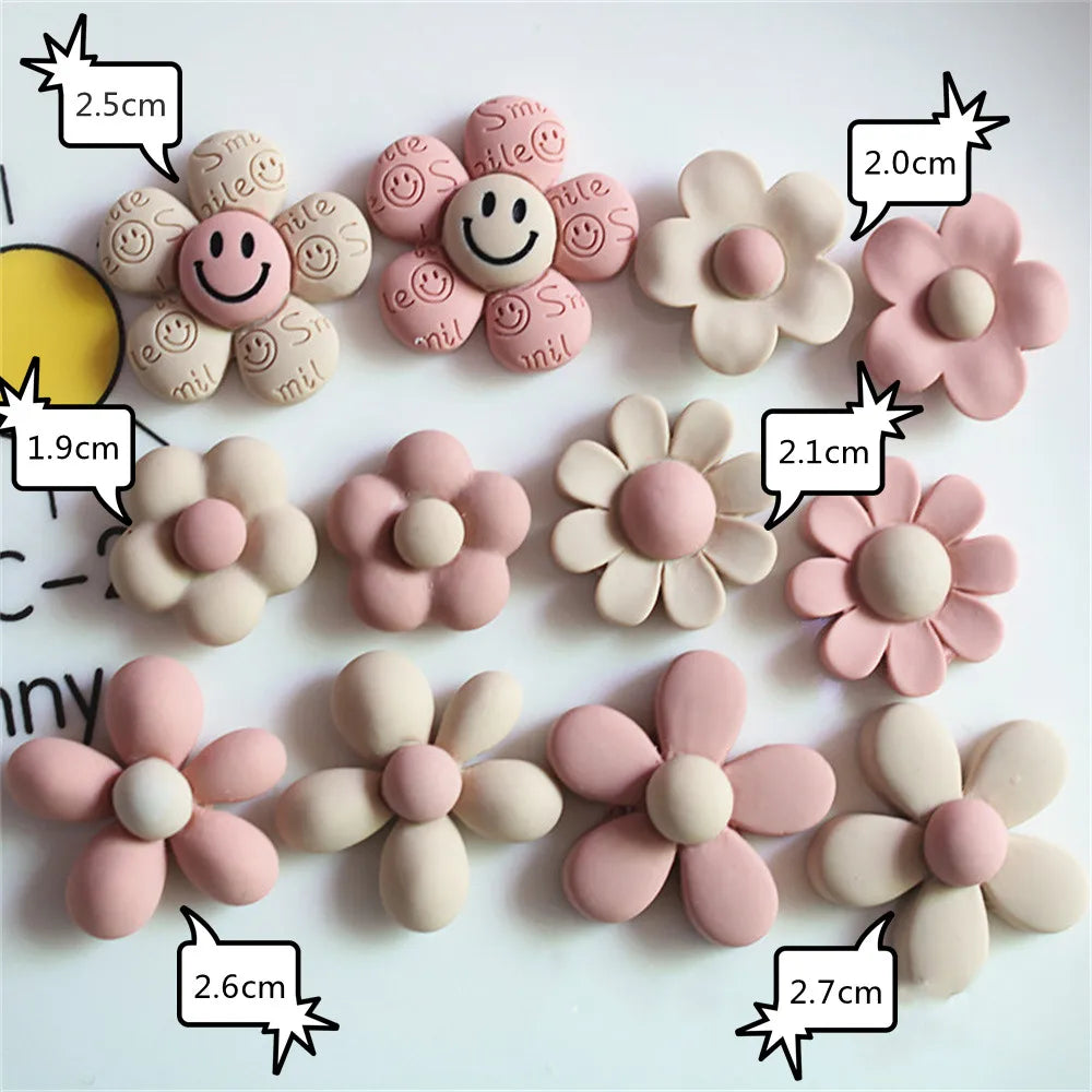 10-30Pcs Cartoon Resin Flowers Flatback Cabochon Garment Jewelry Making Stationery Case Decor DIY Hair Accessory Craft Materials