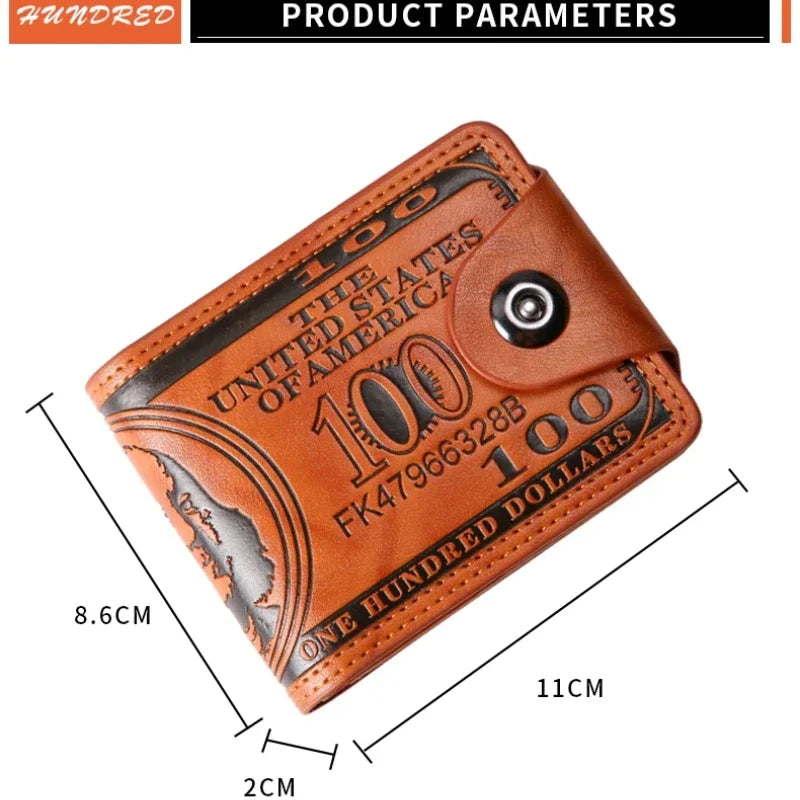 Men's Wallets  Dollar PatternWallet Male Leather Walet Photo Card HolderFashion Large Capacity Wallet Purse Bag