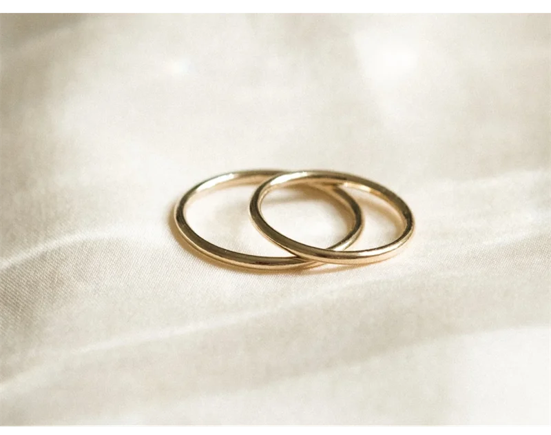 14K gold filled Essential Stacking Ring 1.5MM Thickness Knuckle Ring Boho Gold Jewelry Minimalism Stacking Boho Ring for Women