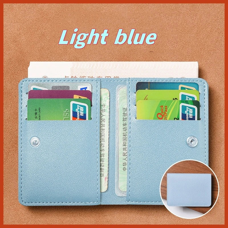 2025 New Women's Wallet Simple Folding Button Small Wallet Driver's License Card Bag Soft Leather Wallet