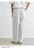 Men's American Fashion Casual Pants 2025 Summer New Style Solid Color Loose Drag Sweatpants Sports Straight Trousers Men's Wear