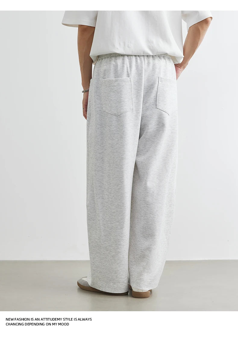 Men's American Fashion Casual Pants 2025 Summer New Style Solid Color Loose Drag Sweatpants Sports Straight Trousers Men's Wear