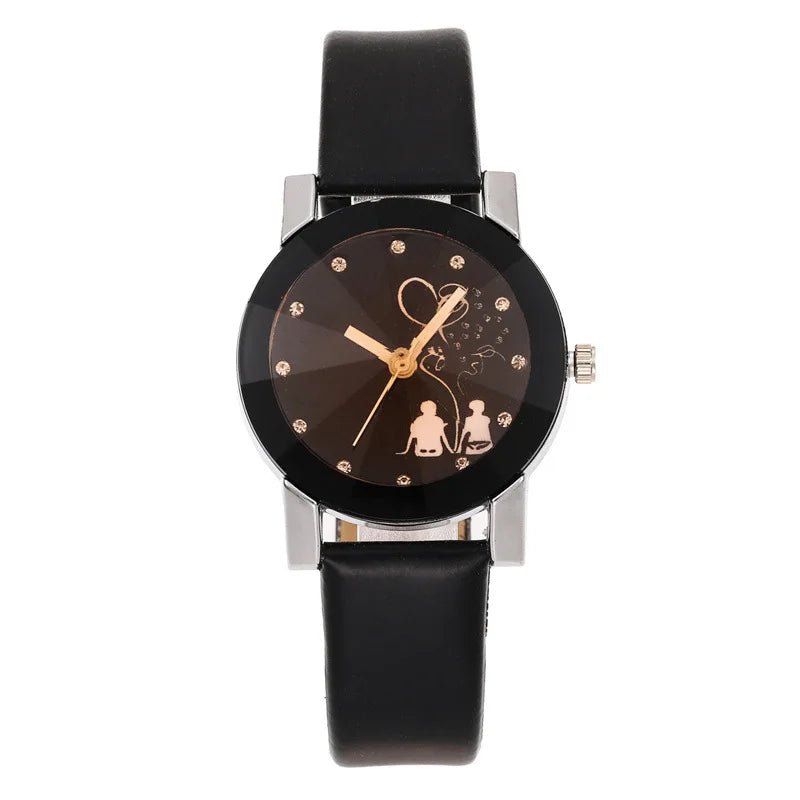 Couple Lover Watches Quartz Dial Clock PU Leather WristWatch Relojes Watch Women Men Fashion Luxury Relogio Feminino Saat