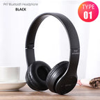 Handsfree Wireless Headphones Noise Canceling Headphone memory Card Earphone P47 headset Bluetooth Head Phone for iPhone Huawei