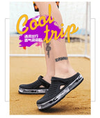 Slippers for men in summer, wearing breathable sandals outside the head, outdoor cooldown, anti slip beach, straight drag