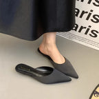 Women's Elegant Mules Woman Casual Slippers 2025 Ladies Low Heels Fashion Female Pointed Toe Shoes Women Candy Colors Footwear