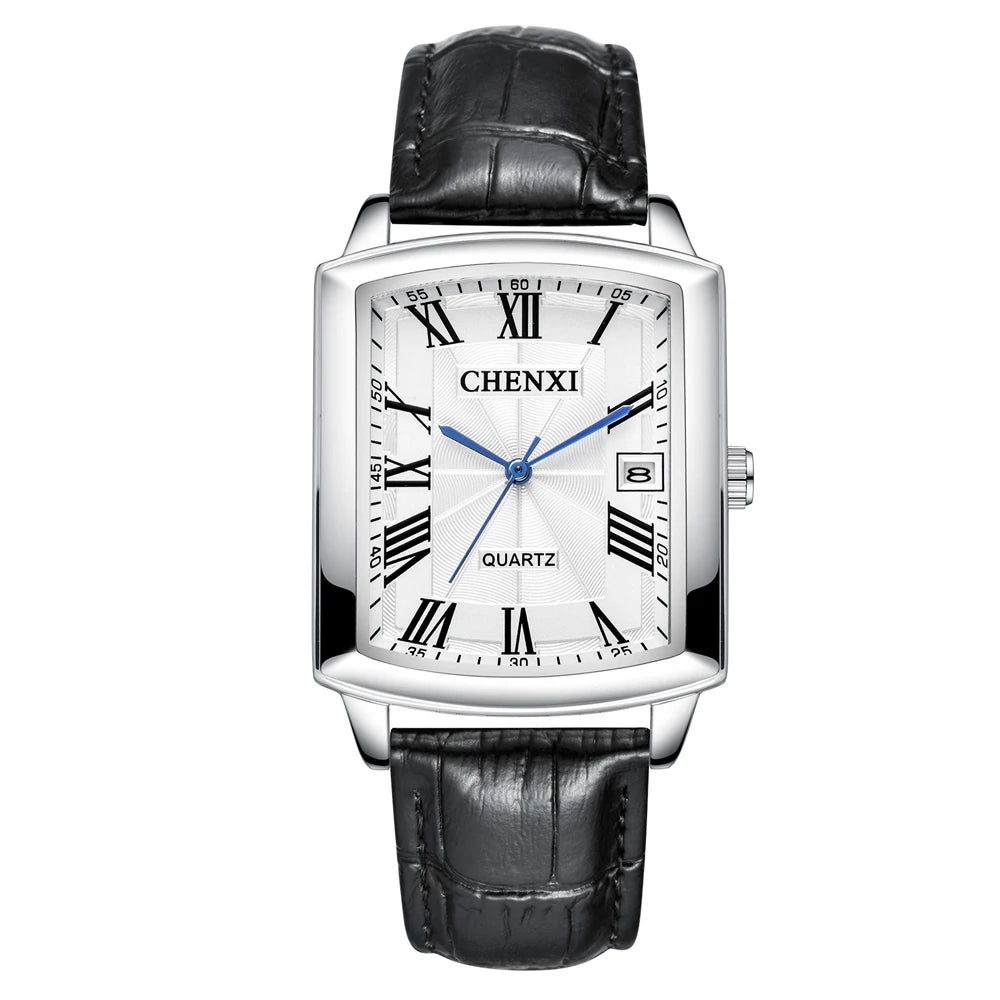 Couple Woman & Men Casual Watches Luxury Brand Square Dial Fashion Leather Strap Lover's Dress Quartz Watch Relogios Femininos