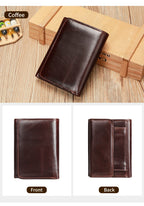 WESTAL Men's Leather Wallets for Card Holders Short Coin Purse Men Wallet Clutches for Photo Money Bags