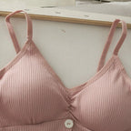 Women Knitted Tank Top Strap Vest Female Knitting Crop Top Chest Wrap Pure Cotton Underwear  Camisoles