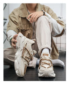 Fashion Shoes For Men White Sneakers Male Platform Walking Shoes Punk Lace Up Outdoor Men’s Outdoor Breathable Sneakers