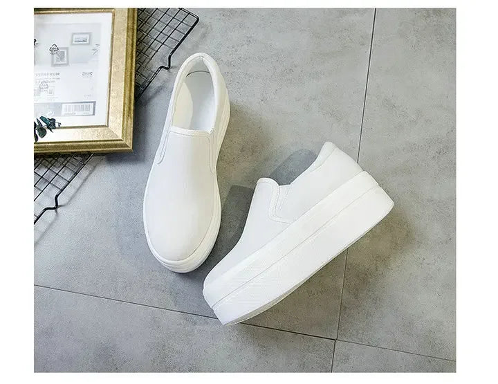 Women Flat Platform Canvas Shoes Flats Woman Casual Sneakers Girls Student Thick Soled Loafers Ladies Slip on tenis de mujer