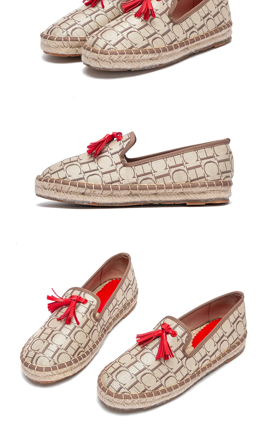 Flat CHCH Women's Shoes New Comfortable Vacation Fabric Casual Shoes Hemp Bottom Non slip Walking Woman Shoes