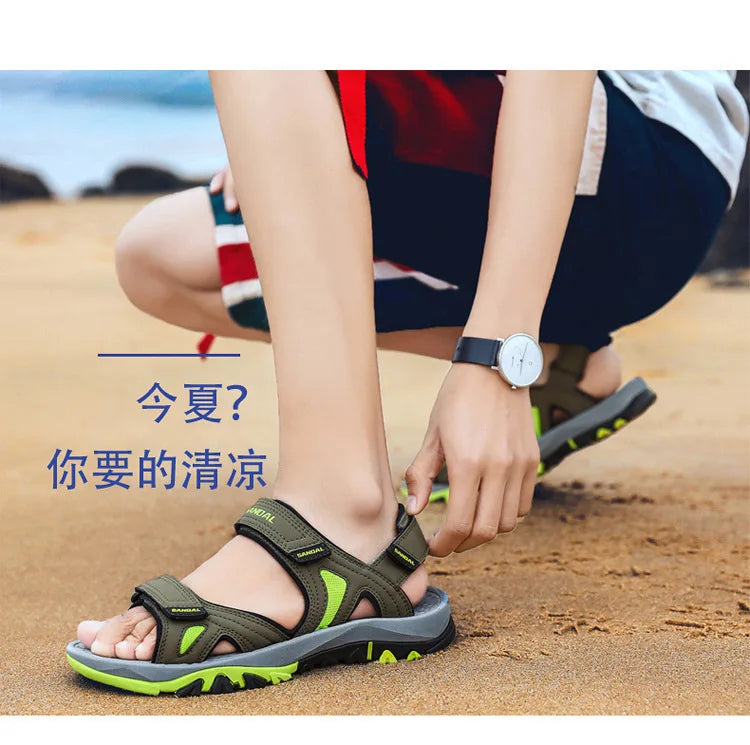 Men's Sandals 2022 Beach and Sea Casual Shoes Sandal for Men Summer Male New Slippers Wears Genuine Leather Man Flip Flops