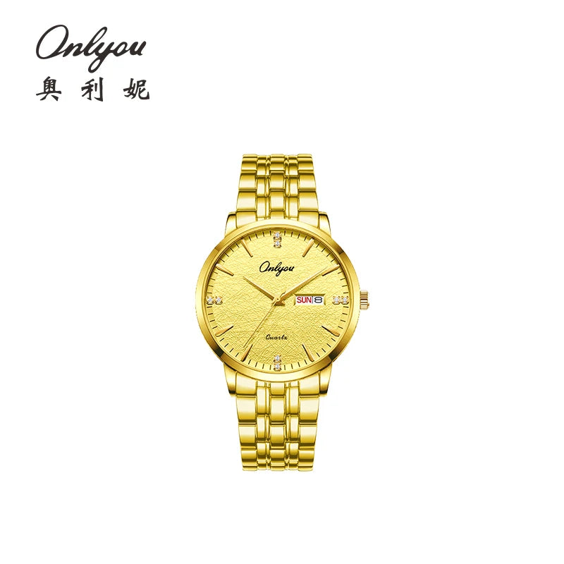 New ONLYOU High Quality Luxury Couple Watches, Original Stainless Steel Watches for Men and Women, Top Brand Couple Watches