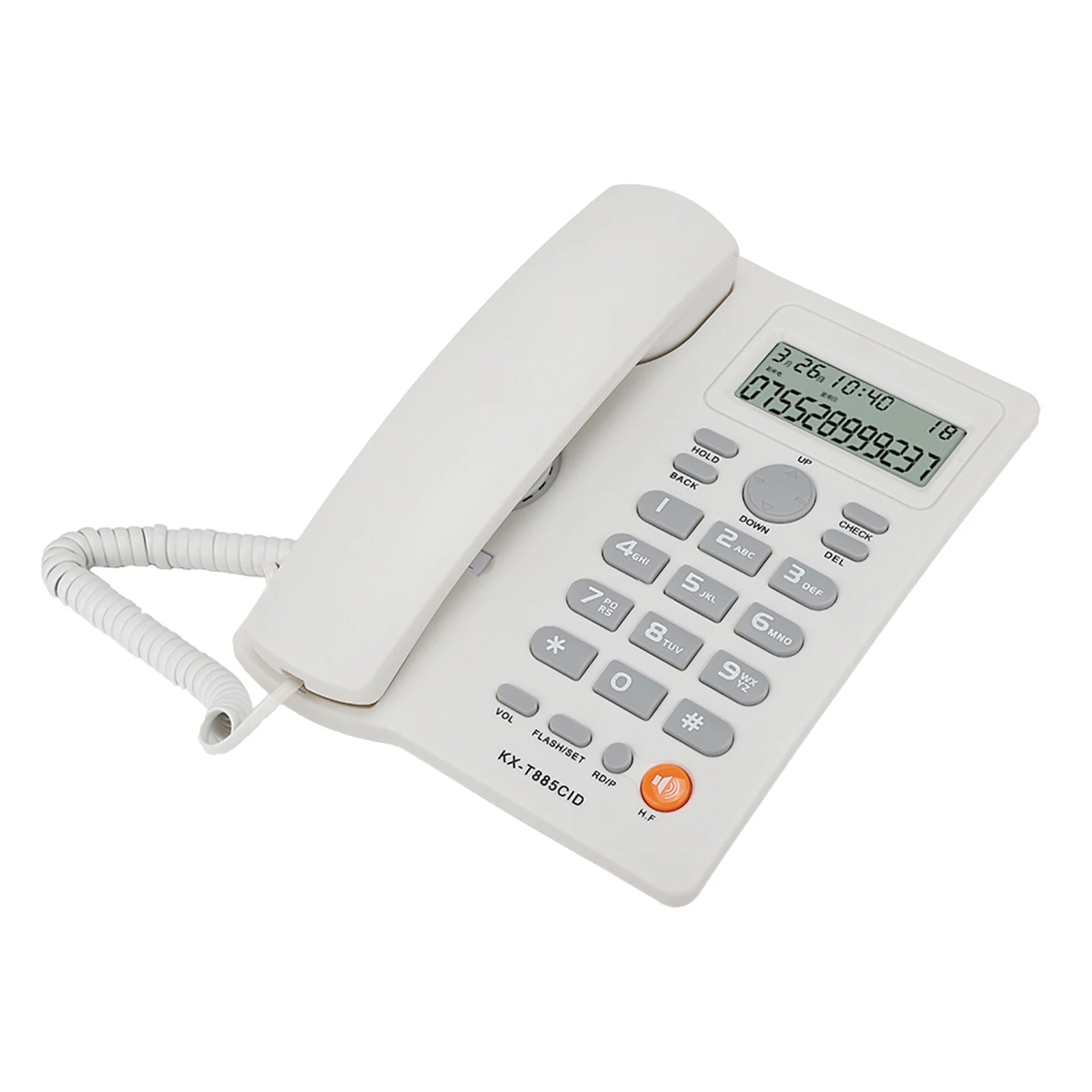 Caller ID Telephone Desktop Corded English Landline Support Handsfree Calling Pause Hold Mute Function for Home Hotel Office