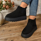 Winter Women Short Plush Warm Snow Boots Casual Shoes  New Suede Fur Chelsea Ankle Boots Flats Platform Ladies Shoes Botas