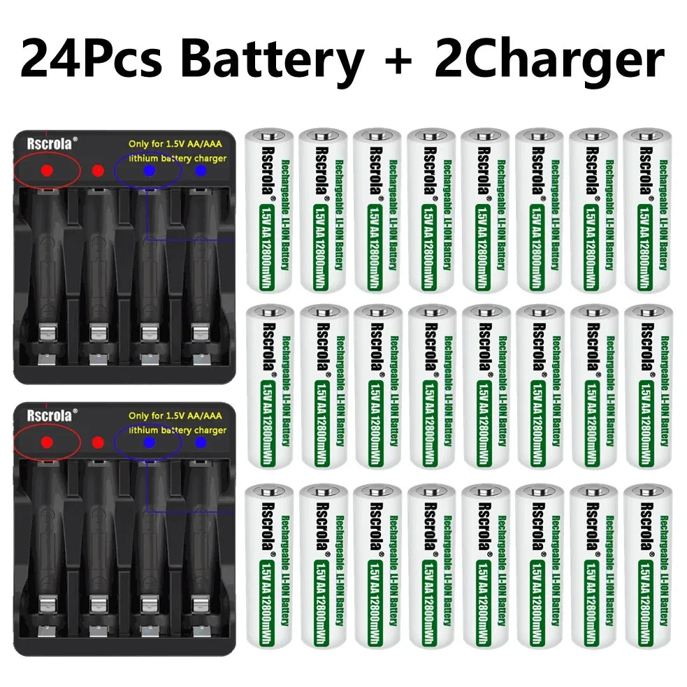 Portable AA Rechargeable Battery Fast Charge 1.5v Li-ion Battery Smart Battery Charge Protection Waterproof Dustproof Shockproof