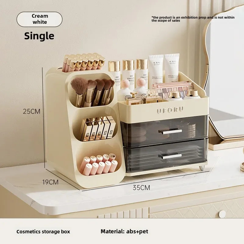 Cosmetics Storage Box Household Dressing Table Advanced Sense Large Capacity Lipstick Skin Care Compartment Shelf