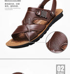 2024 New Men's Sandals Luxury Genuine Leather Men Shoes Casual Non-slip Beach Slippers Comfortable Open Toe Men Sandalias 38-47
