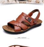 2024 New Men's Sandals Luxury Genuine Leather Men Shoes Casual Non-slip Beach Slippers Comfortable Open Toe Men Sandalias 38-47