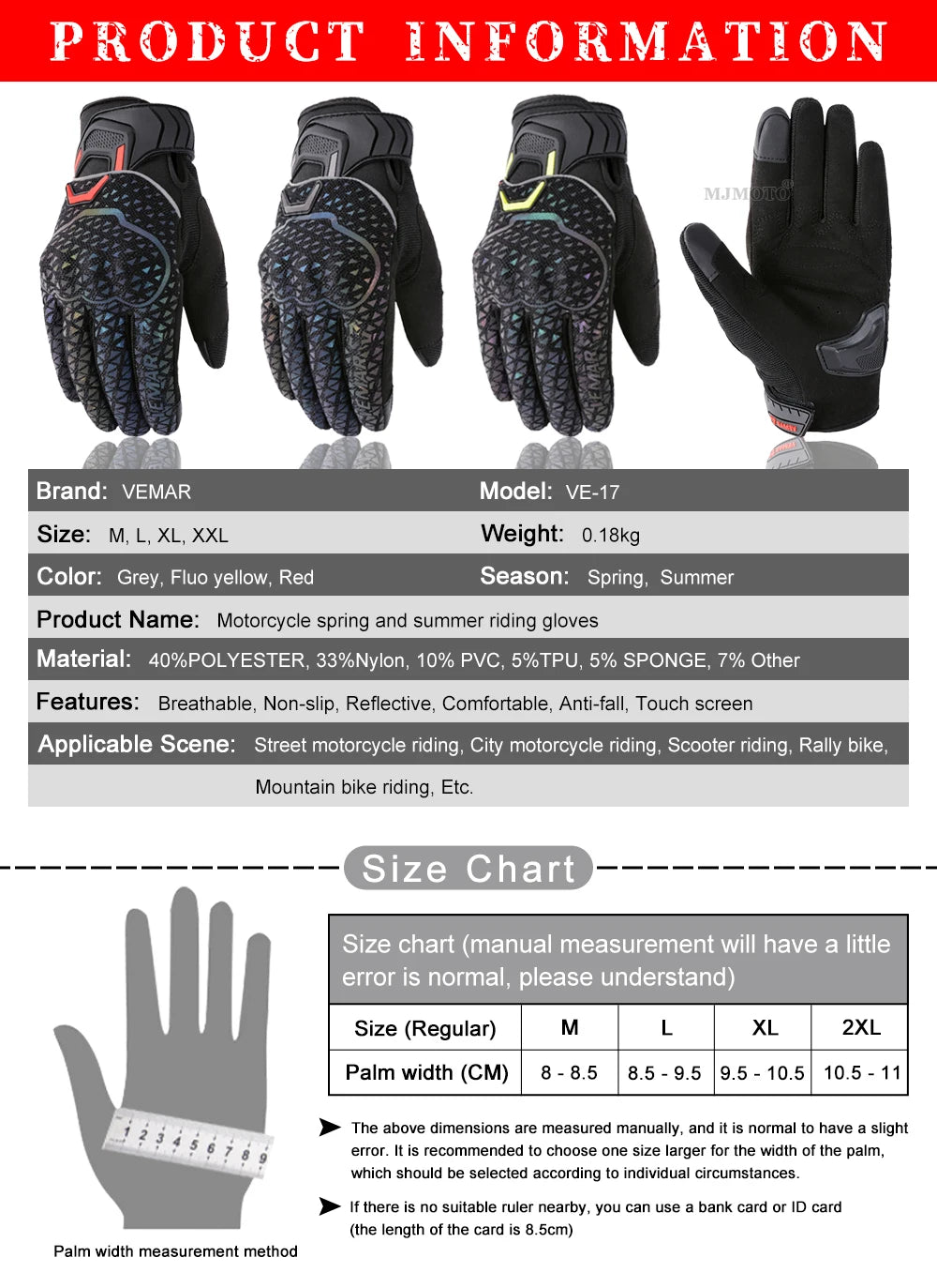 Autumn Winter Motorcycle Riding Gloves for Women Men Warm Fall-proof Windproof Moto Glove Colorful Reflective Touchscreen Glove