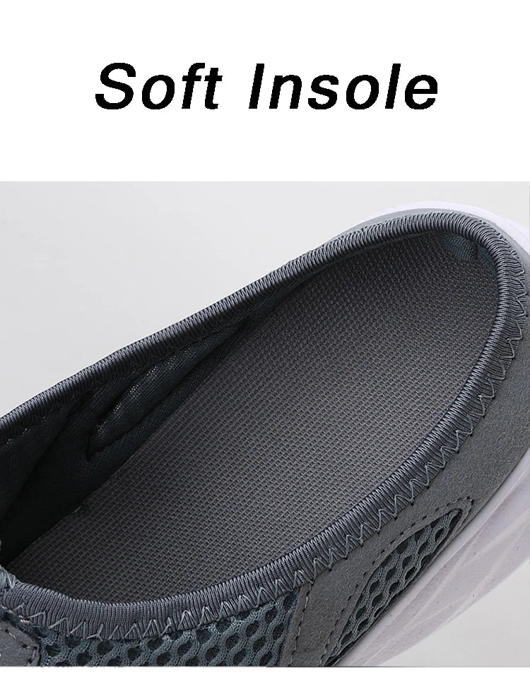 39-47 Men Half Slippers Anti-slip Men's Casual Shoes Lightweight Male Flat Slippers Breathable Fashion Slip on Flats Outdoor