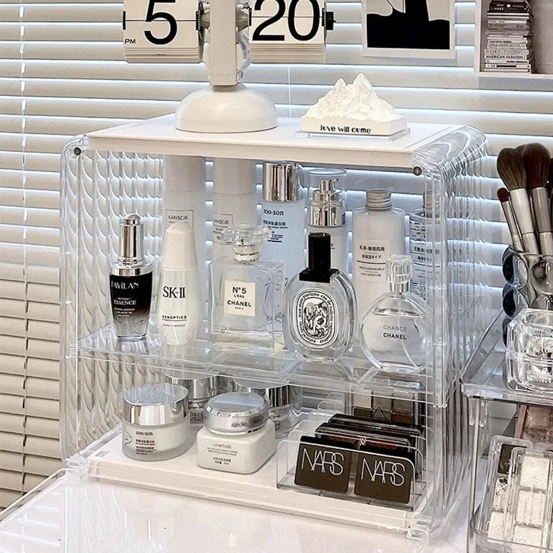 Desktop Cosmetics Acrylic Storage Box Dust-proof Transparent Bedroom Dresser Lipstick Skin Care Products
