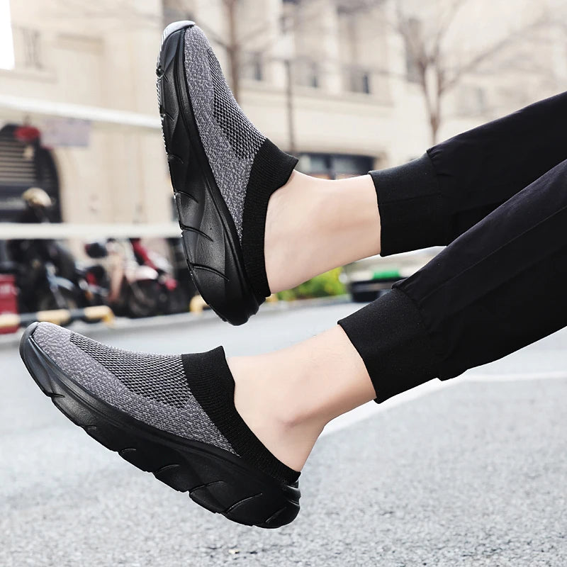 2025 Men Slippers Summer Breathable Home Indoor Slippers Men Thick Bottom Slides Fashion Couple Walking Shoes Chanclas Hombre