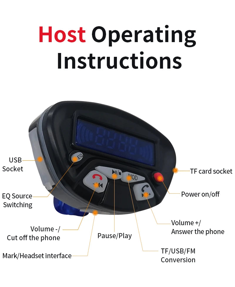 Motorcycle Audio With Hands-free Call Speaker Anti-theft Motorbike Waterproof FM Mp3