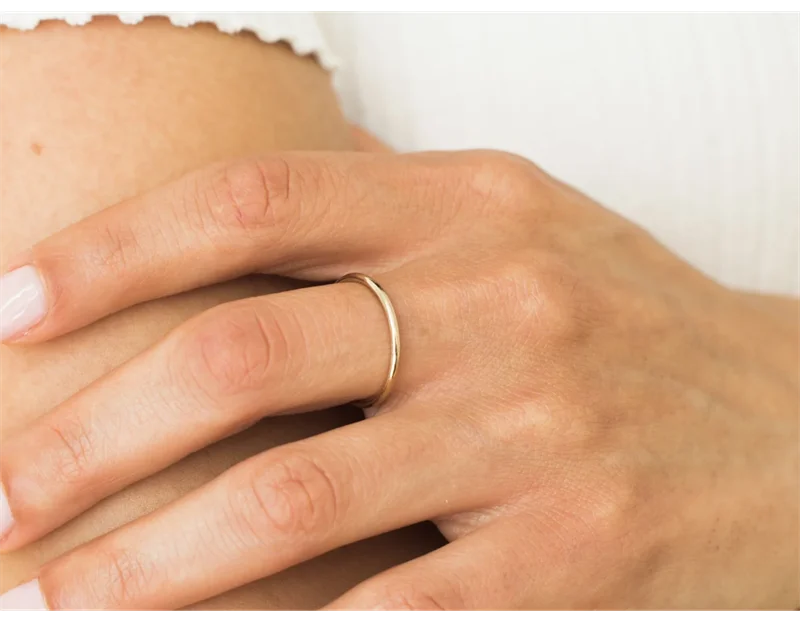 14K gold filled Essential Stacking Ring 1.5MM Thickness Knuckle Ring Boho Gold Jewelry Minimalism Stacking Boho Ring for Women