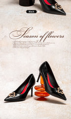 C-H Woman's High Heels  New High Quality Pointed Shoes Business Commuter Girls Shoes Banquet Party Shoes 9cm