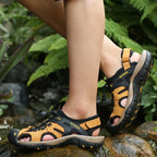 Men's Comfortable Beach Sandals Handmade Genuine Men's Shoes Fashion Men‘s Sneakers Sale Summer Men's Sandals Outdoor Non-slip