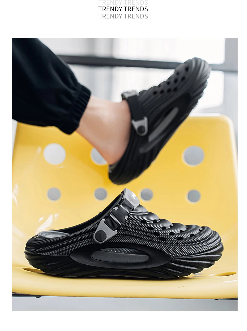 New Men Massage Slippers Slides Indoor Outdoor Sandals Beach Casual Shoes Comfortable Sole Men's Slippers