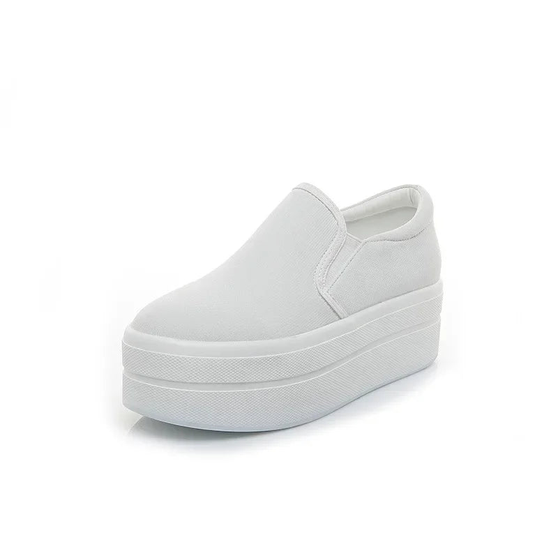 Women Flat Platform Canvas Shoes Flats Woman Casual Sneakers Girls Student Thick Soled Loafers Ladies Slip on tenis de mujer