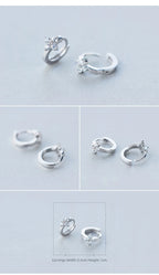 Modian Dazzling Hoop Earrings For Women Flower Cubic Zirconia Round Hoops Ear Fashion 925 Sterling Silver Fashion Jewelry Bijoux