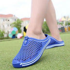 Men's Slippers Hollow Beach Sandals Summer Slip on Clogs Men Casual Shoes Non-slip Size 36-45 Slippers Unisex Outdoor Flip Flops