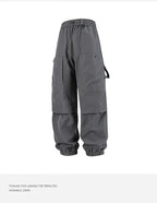 Men's outfit pants are versatile, trendy, loose, straight-leg outdoor work pants and trendy brand tight-fitting windbreakers