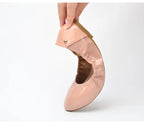 Women Ballet Flats Fashion Foldable Leather Loafers Soft Slip on Woman Luxury Brand Prom Ballerina Flats Wedding Party Shoes