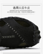 2023 Sandals Summer Men Leather  Classic Men Shoes Slippers Soft Sandals Men Roman Comfortable Outdoor Walking Footwear