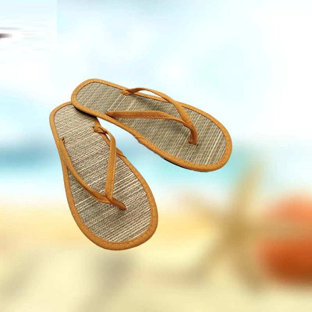 Women Flat Flip-flops Slippers Comfortable Non-slip Sandals Bamboo Rattan Flip Flop Home Bathroom Fashion Slippers Zapatos 2022
