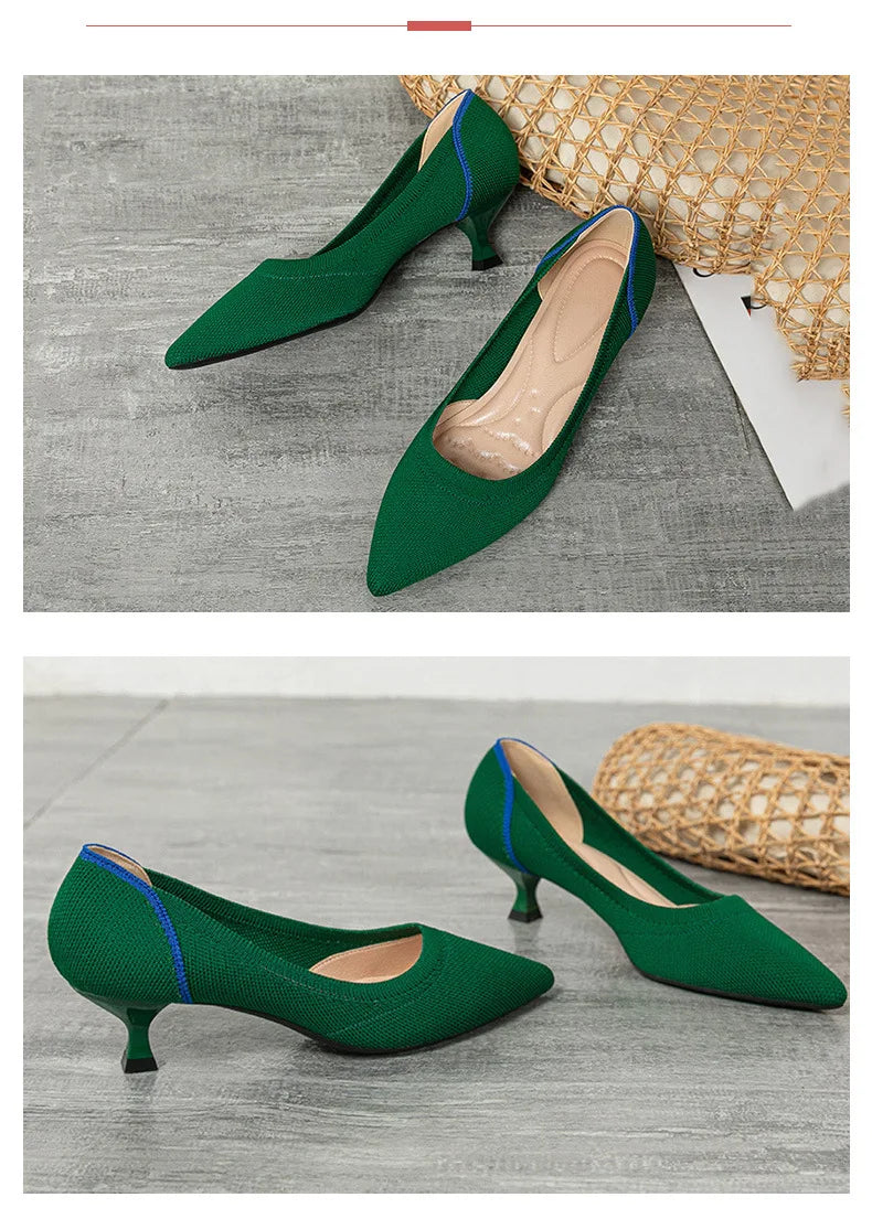 Women's high heels shoes  2025 new spring  / autumn / fashion beautiful breathable sweat absorbing comfortable shallow mouth p