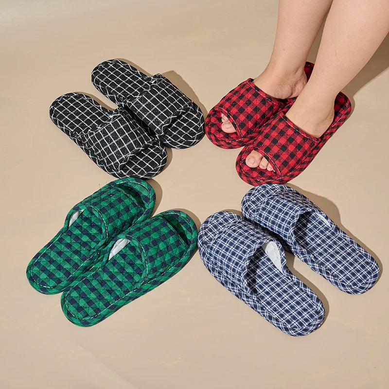 Women Slippers Lightweight Home Shoes Antislip Soft Indoor Fabric Slippers