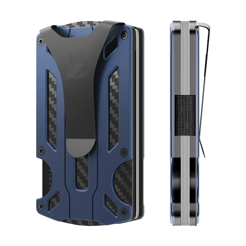 Mens Slim Wallet With Money Clip: Minimalist Anti theft Blocking Credit Card Holder Front Pocket Wallets