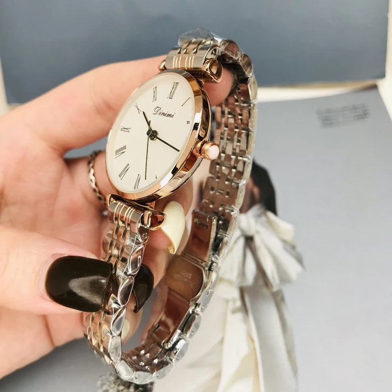 Women's watch simple thin light luxury temperament steel belt famous brand mysterious gift series