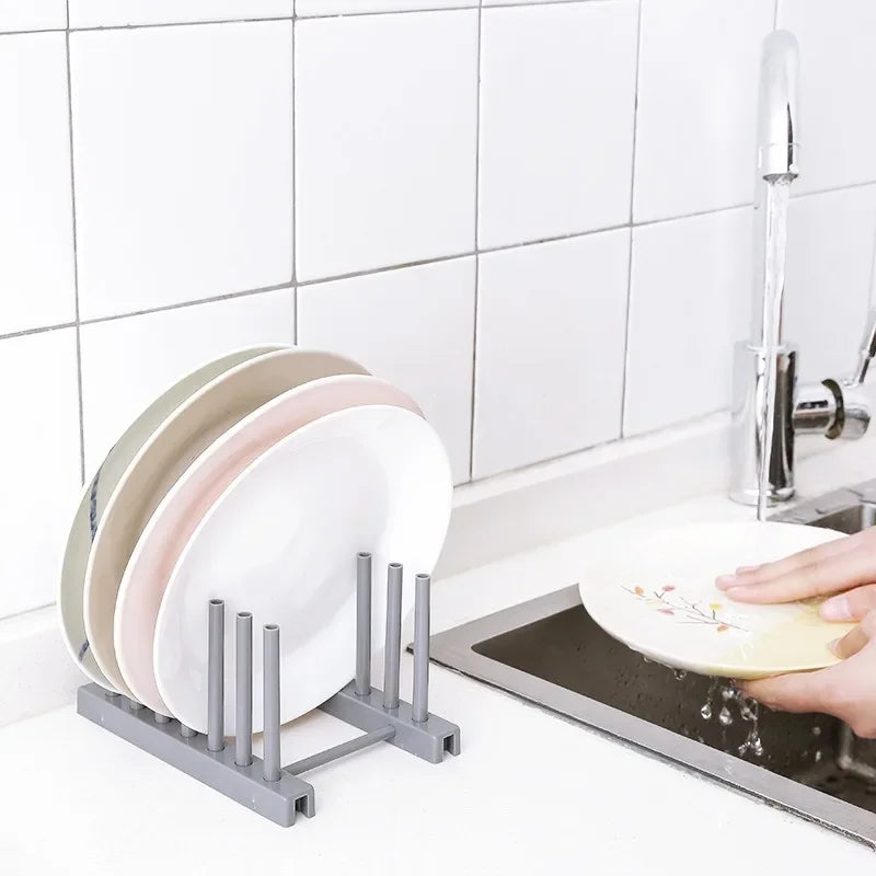 Kitchen Plates Pot Covers Home Cabinet Creative Bowl Dish Storage Rack Plastic Drain Rack Convenient and Simple
