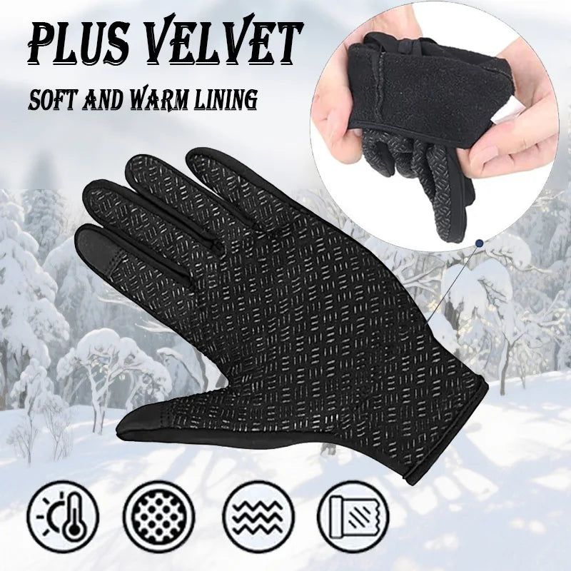 Winter Touch Screen Warm Gloves, Multi-layer Fabric with Fleece and Thickened Design, for Winter Outdoor Activities